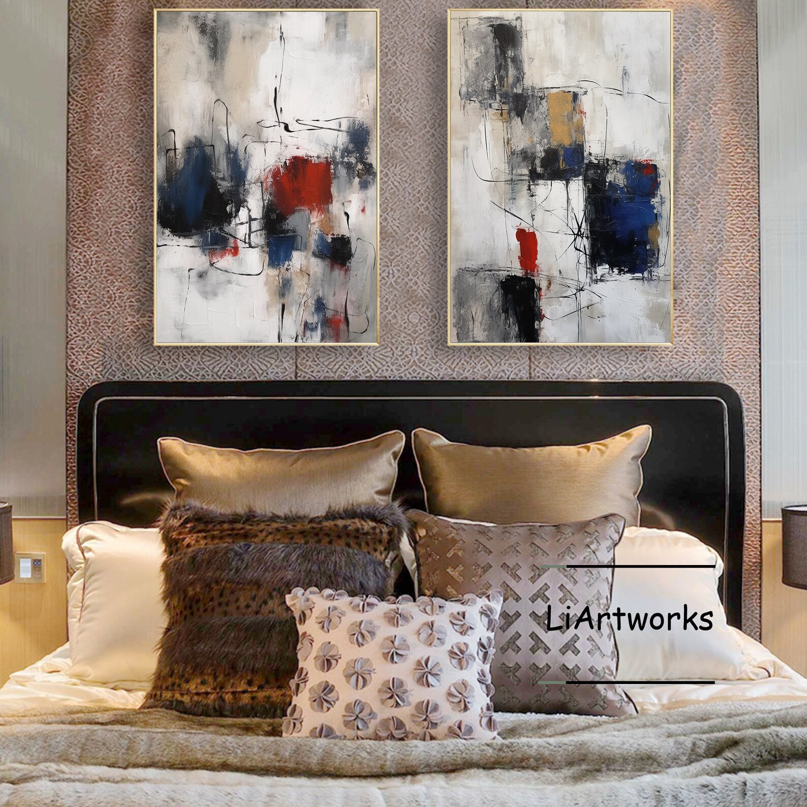 Set of 2 Abstract Paintings,minimalist Abstract Painting,wabisabi
