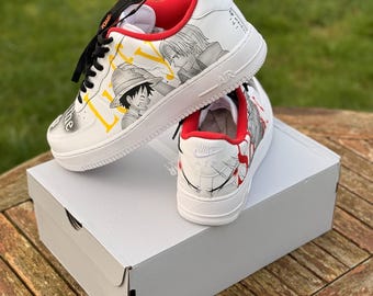 Custom One Piece Air Force 1 | Luffy and Shanks Sneakers | Hand Painted Anime Shoes | Custom Nike Shoes | Gift for Anime Fans