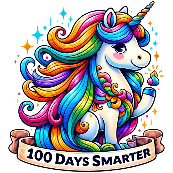 100 days of smarter png, 100 days of school png, happy 100 days of school unicorn png, 100 days of school unicorn , gifts for kids png