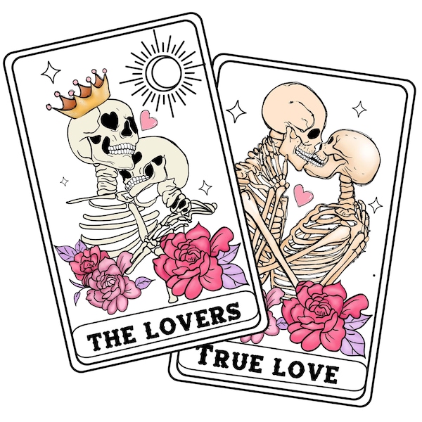 Hilarious Tarot Skeletons png ,Set of 5 Hilarious Skeletons Tarot cards,Girlfriend Gift, Romantic Gift, Gift, Astrology, Vintage Tarot Card