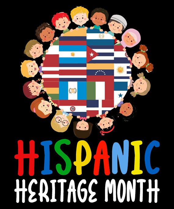 Hispanic Heritage Month Kids Circle Flag PNG Svgoots Latino Etsy