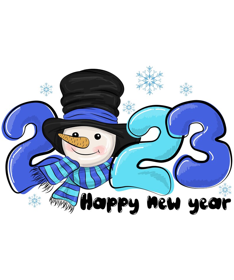 happy new year 2023 Snowman Winter pngsvgChristmas Png image 1
