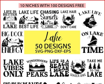 Lake Life SVG Designs Bundle: Summer Vacation Cut Files (Digital Download)