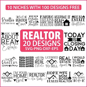 Real Estate Svg bundle, Realtor Life SVG, Real Estate SVG, Realtor SVG Bundle, Realtor Png, Home Girl, Real State Design Bundle