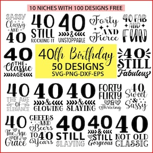 40. Geburtstag SVG Designs bündeln Frauen und Männer, 40. Geburtstag PNG-Dateien, 40 Geburtstag Designs bündeln 40 Jahre alte Geburtstag Designs Schnittdatei