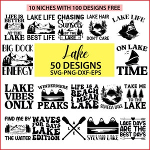 Pacchetto di design Lake Svg, Lake Life Svg, Lake Png, Lake House Svg, Pacchetto design Lake Svg, Summer Svg, Camping Svg, Vacation Svg