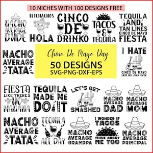 Cinco De Mayo SVG Bundle, dessins Cinco De Mayo, Mexique Svg, Cinco De Mayo PNG Bundle, énonciations drôles Cinco De Mayo cite, Mexique svg