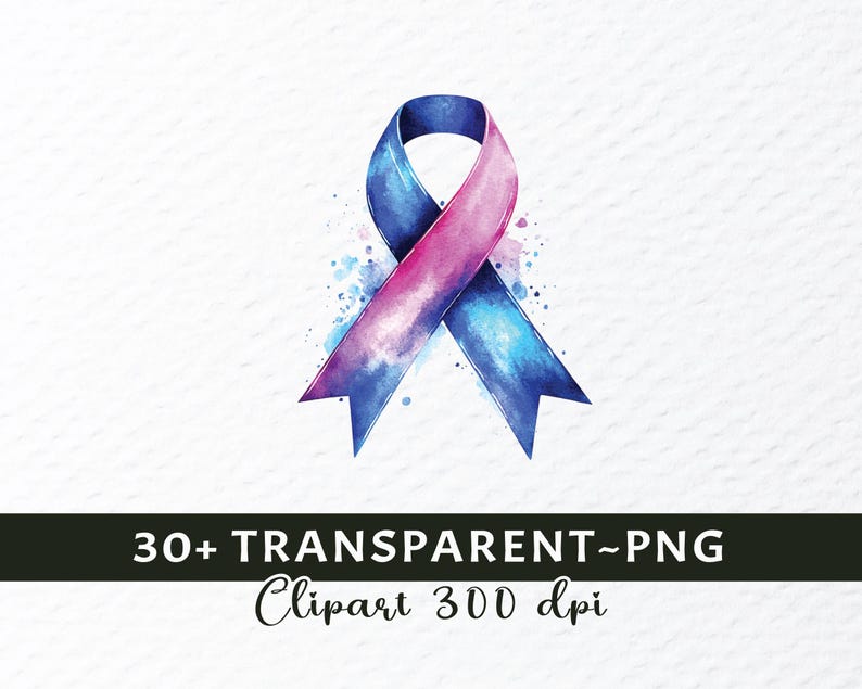 Watercolor Awareness Ribbon PNG Clipart Bundle (digital Download) - Etsy