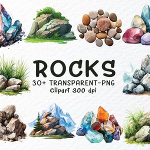 Bundle de cliparts Png rochers, fichiers Png rochers aquarelle, Clipart Png pierres, rochers Clip Art, pierre naturelle, sticker montagne rochers Transparent