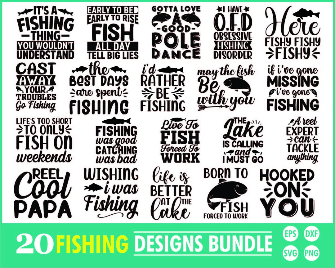 Fishing SVG Bundle, Fishing Png Bundle, Fishing Dxf Bundle