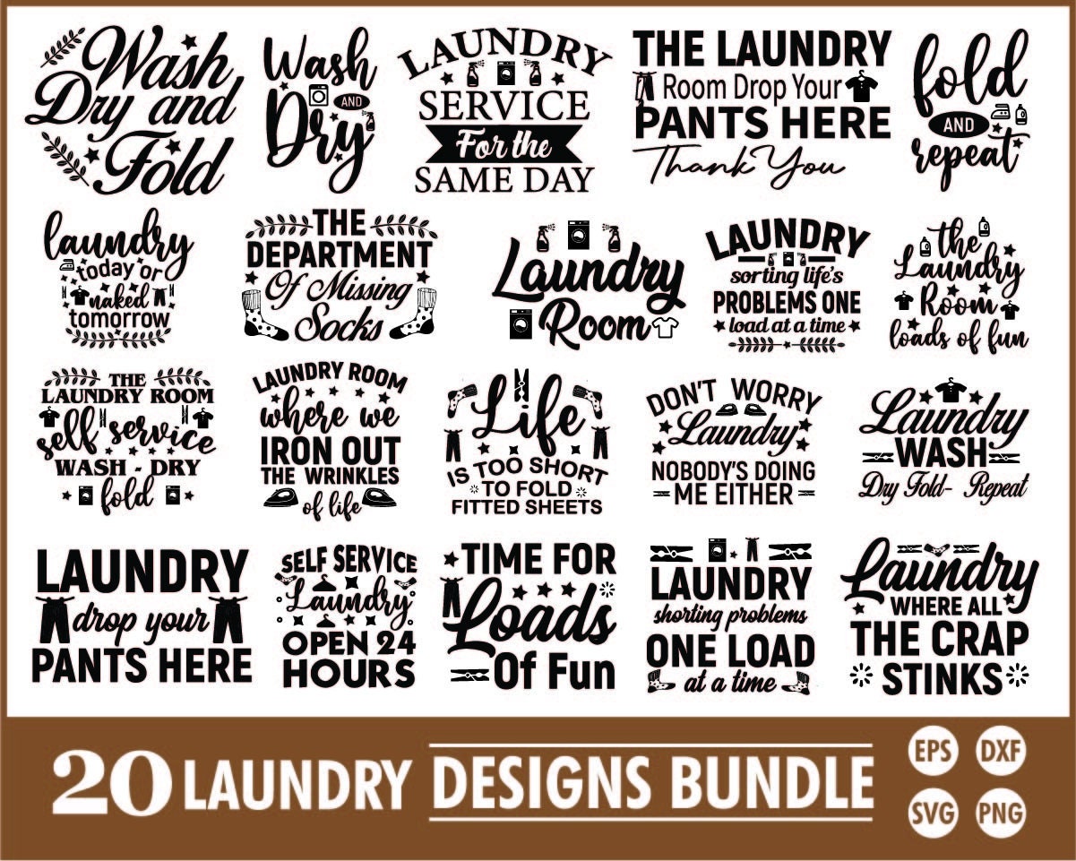 Laundry SVG Bundle, Laundry Png Bundle, Laundry Dxf Bundle, Laundry Eps