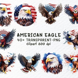 Clipart Aquila Americana PNG, File PNG Aquila Americana Acquerello, Clipart Aquila Calva Patriottica, Clipart PNG del 4 Luglio, Decalcomania Bandiera USA PNG