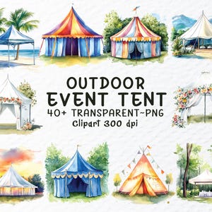 Ensemble de cliparts PNG pour tente événementielle extérieure | Fichiers Png de tente événementielle extérieure aquarelle, Clipart mariage tente, sticker tente événementielle, Clipart Transparent