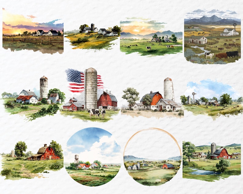 Rustic Ranch Graphic Design Farm Ranch PNG Bundle, Country Farm Life, Rustic Agriculture Clipart ...