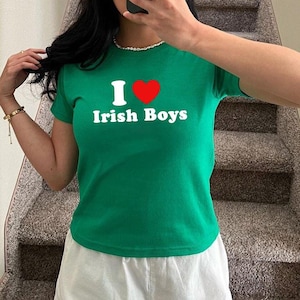 I love Irish Boys T-shirt, St Patricks Day Baby Tee, St. Patty&#39;s Day T-shirt Gift for Her,  Irish Gift, St. Patricks Day T-shirt Gift