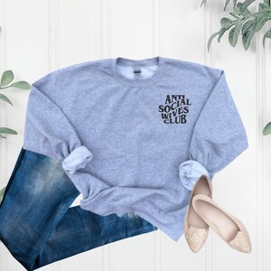 Women’s Embroidered Sweatshirt, Anti Social Wives Club