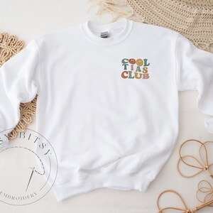 Cool Tias Club Embroidered Sweatshirt, Adult Embroidered Sweatshirt