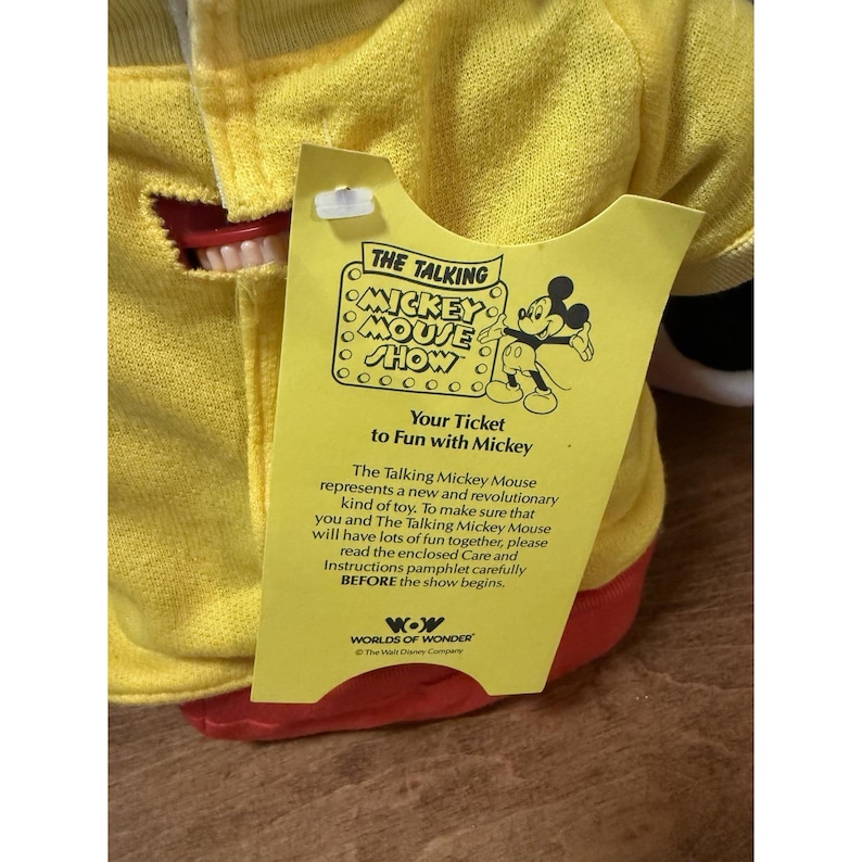 Peluche de Mickey Mouse parlante vintage con casete, juego de libros Worlds of Wonder imagen 14