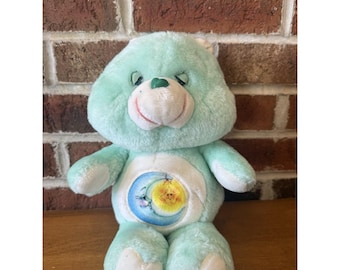 CARE BEARS vintage Kenner 1983 13" peluche ours au coucher Goodnight Star & Moon
