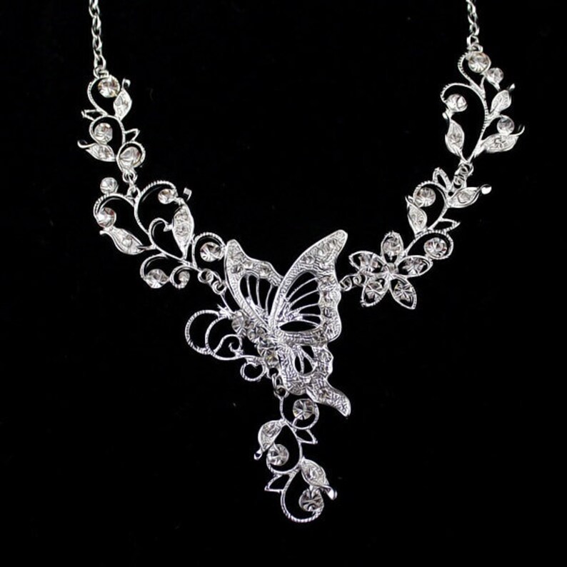 Butterfly Necklace and Earring Set Bridal Necklace and Etsy