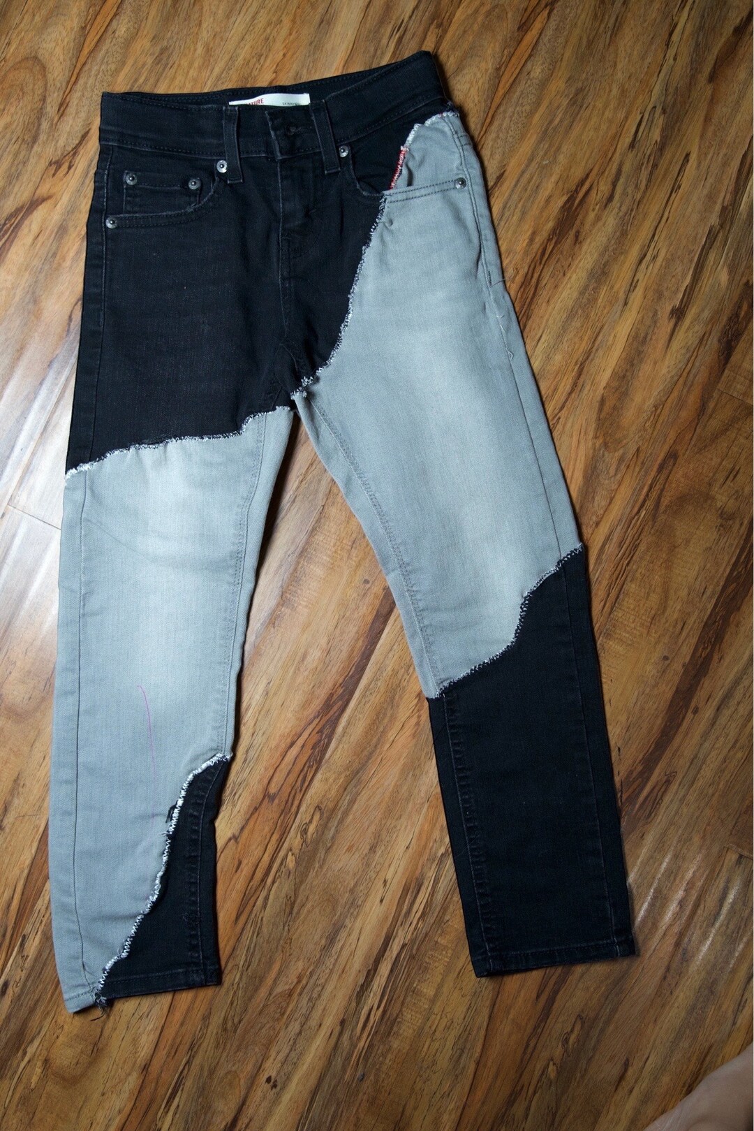 Reworked Patchwork Reworked Sample Reworked Patchwork Jeans - Etsy