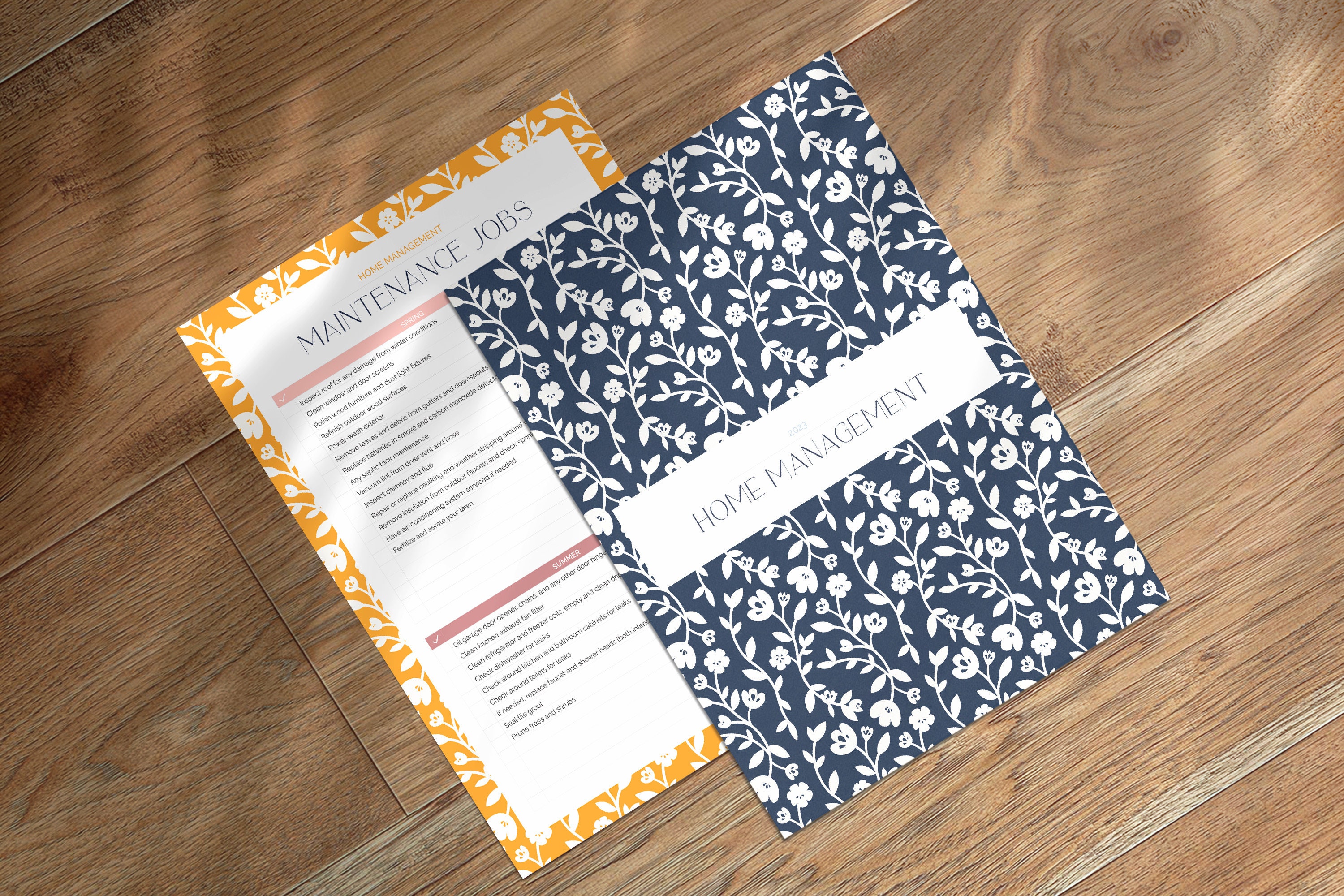 Floral Home Management Binder Printables, Home Organization Guide, DIY ...