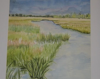 Georgia Marsh a large original watercolor painting