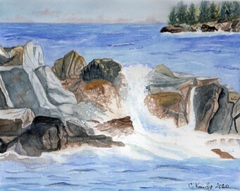 Bar Harbor  an original watercolor painting
