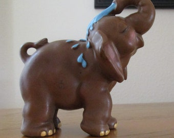 Ceramic Elephant Figurine: Playful , 3-Inch
