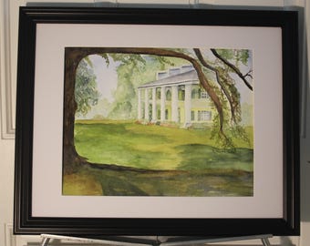 Southern Plantation an original watercolor painting