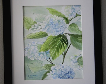 Hydrangea in Blue an original watercolor painting
