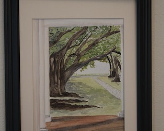 Oaks Plantation 2 an original watercolor painting