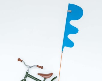 Reflective Dragon Tail bike flag, Kid bike safety flag, Bike trailer flag, Bike visibility flag (without flag poles)
