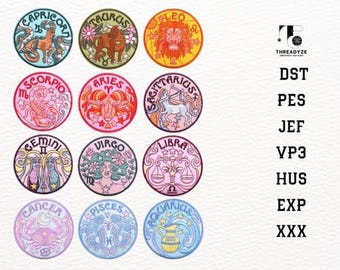 Zodiac-borduurpatchbestand, borduurbundel