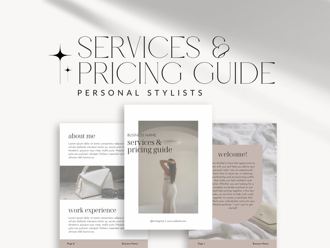 Services et guide des prix, Styliste personnel consultant en garde-robe