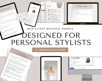 New Client Business Bundle, Personal Stylist Wardrobe Consultant | Canva, Google Forms, and Google Docs Templates