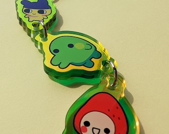 "Süßer ""Pixel Tama"" Anhänger mit Glittereffekt."