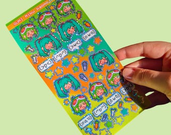 glittery GUMI Miku Sticker Sheet
