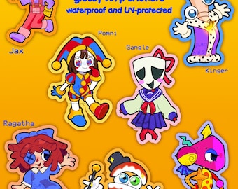 TADC Digital Circus glossy Stickers Pomni Jax Caine Kinger