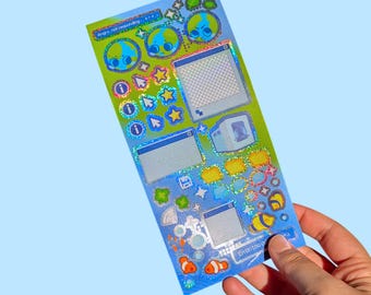 sparkly frutiger-aero inspired webcore Sticker Sheet