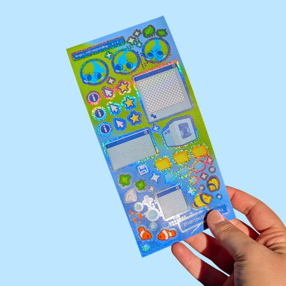 sparkly frutiger-aero inspired webcore Sticker Sheet
