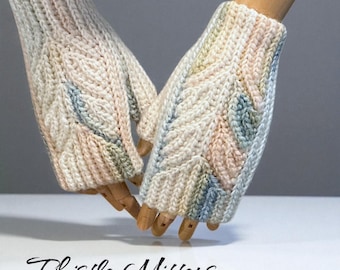 Thistle Mittens Crochet Pattern: Slip Stitch, Knit-Look (PDF)