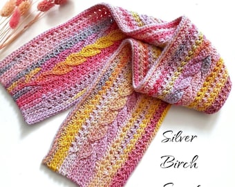 Crochet Knit Look Summer Lacy Scarf Pattern, Baby Blanket, Slip