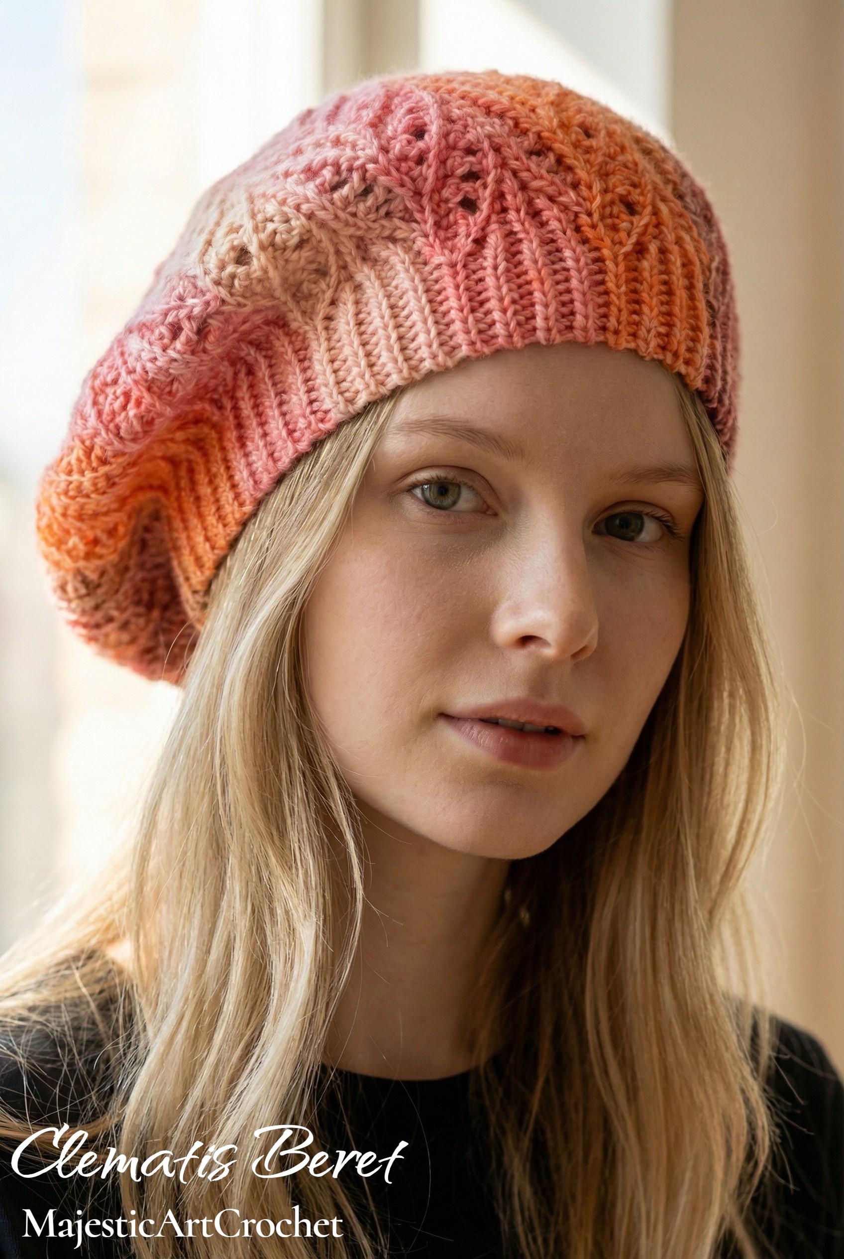 CROCHET BERET PATTERN Knitlook Slipstitch Crochet Toque Pdf Summer