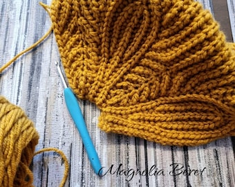 Magnolia Beret Crochet Pattern (PDF Download) - Textured Hat Pattern