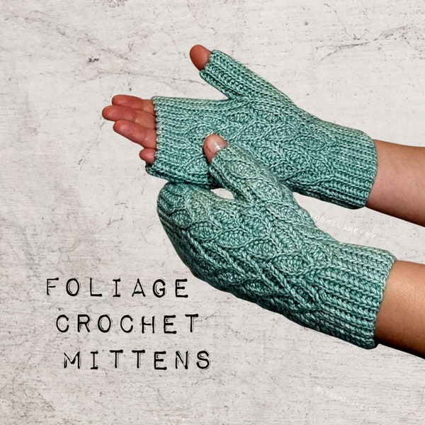 Foliage Crochet Mittens