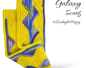 CROCHET knit look SCARF PATTERN & video, mirrored video, slip stitch, knit look, short rows technique, brioche crochet, women, men, children