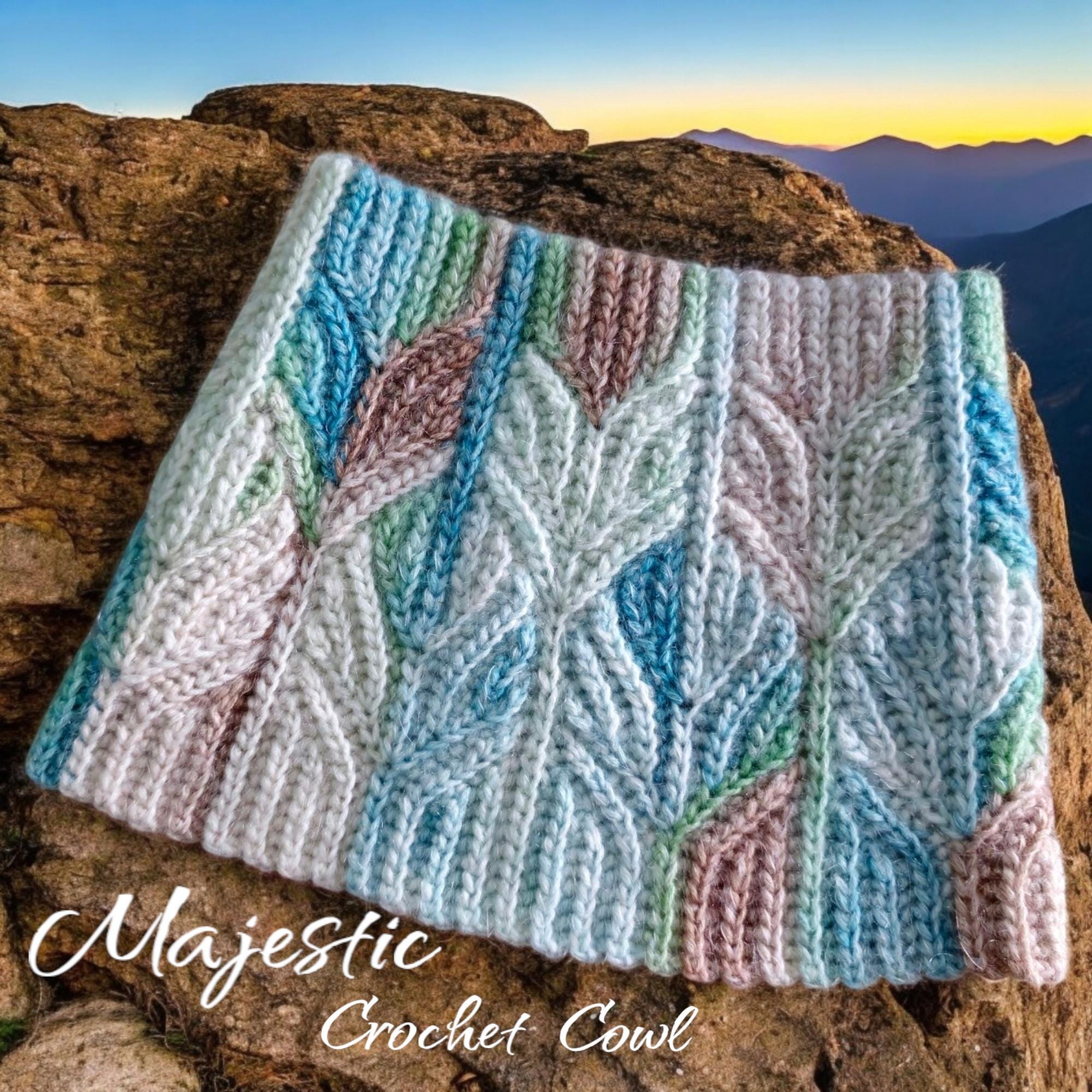 CROCHET PATTERN and Video, Majestic Neck Warmer, Knit-look  display picture 1