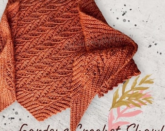 Lacy crochet summer shawl pattern, video tutorials, crochet Scarf Wrap, slip stitch, knit-look brioche crochet lacy pattern