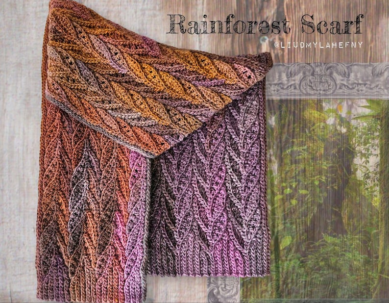 Crochet scarf pattern slip stitch crochet knit look short rows crochet design summer Liudmyla Hefny clematis beret image 12